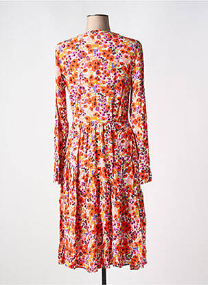 Rochie midi imprimeu floral mâneci lungi portocalie ESPRIT femeie
