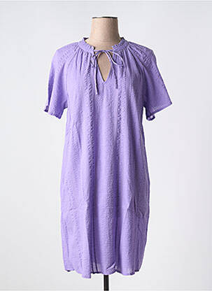 Rochie scurtă croială fluidă mâneci scurte violet ESPRIT femeie