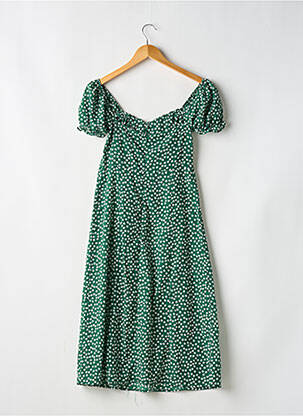 Rochie midi imprimeu floral mâneci scurte verde LOAVIES femeie