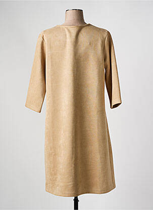 Rochie midi mâneci 3/4 mâneci 3/4 bej PLURIELLES femeie