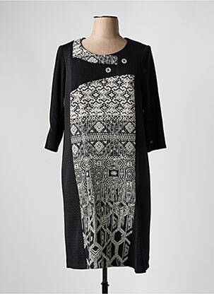 Rochie midi mâneci 3/4 mâneci 3/4 negru JEAN DELFIN femeie