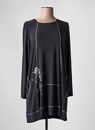 Rochie scurtă croială fluidă mâneci lungi gri MERI & ESCA femeie