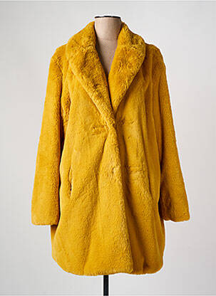 Palton lung galben WHITE LABEL femeie