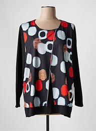 Bluză guler rotund mâneci 3/4 negru GUY DUBOUIS femme