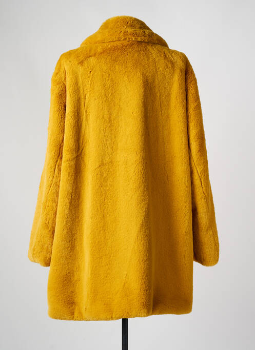 Palton lung croială cambrată fără glugă galben WHITE LABEL femme