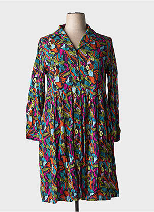 Rochie midi imprimeu fantezie mâneci lungi negru AGATHE & LOUISE femeie