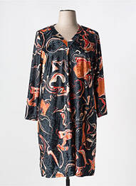 Rochie midi imprimeu fantezie mâneci lungi portocaliu GREGORY PAT femme