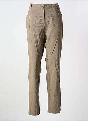 Pantalon slim talie elastică mărime normală maro TELMAIL femeie
