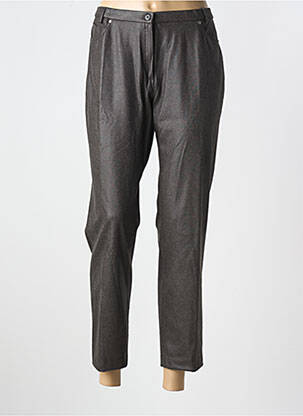 Pantalon 7/8 închidere cu fermoar sub clapetă cu nasturi mărime normală gri MERI & ESCA femeie