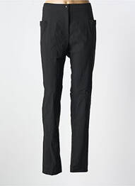 Pantalon slim țesătură poplin talie înaltă negru TELMAIL femme
