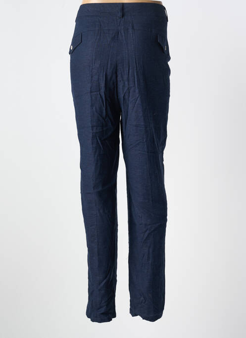 Pantalon drept închidere cu fermoar sub clapetă cu nasturi mărime normală albastru IMPULSION femme