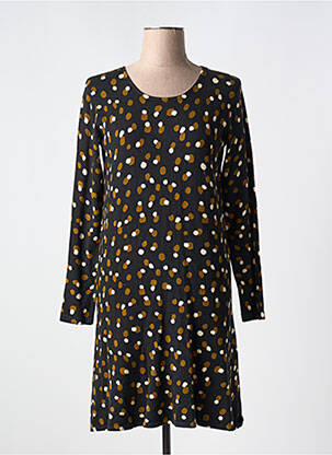 Rochie midi imprimeu fantezie mâneci lungi negru SURKANA femeie