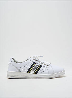 Adidași material neted toc plat până la 3 cm alb LA BOTTINE SOURIANTE femeie