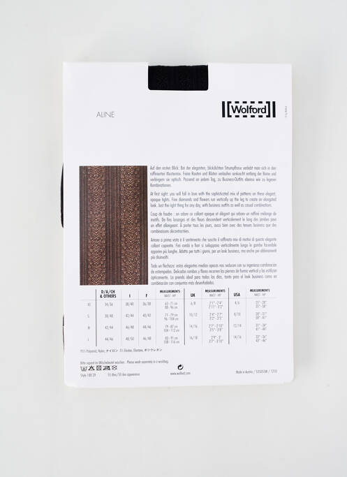 Colanți imprimeu fantezie negru WOLFORD femme