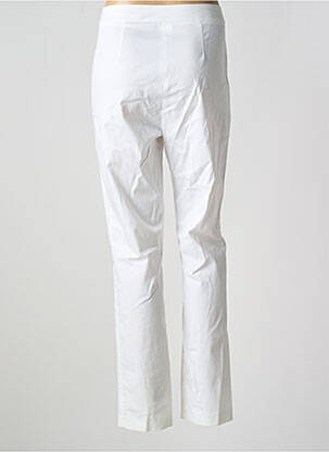 Pantalon slim țesătură poplin talie înaltă alb JEAN DELFIN femeie