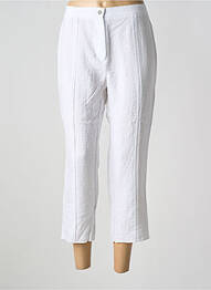 Pantalon trei sferturi talie înaltă talie înaltă alb TELMAIL femme
