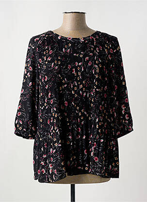 Bluză imprimeu floral mâneci 3/4 negru CONCEPT K femeie