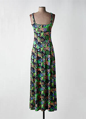 Rochie lungă mâneci cu bretele ajustabile bretele subțiri verde WHO'S THAT GIRL femeie