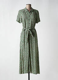 Rochie lungă imprimeu fantezie mâneci scurte verde KING LOUIE femeie