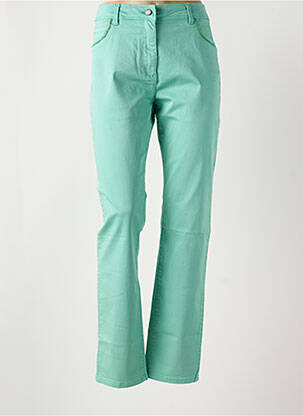Pantalon slim țesătură poplin mărime normală verde DIANE LAURY femeie
