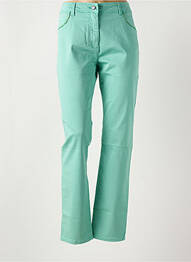 Pantalon slim țesătură poplin mărime normală verde DIANE LAURY femme