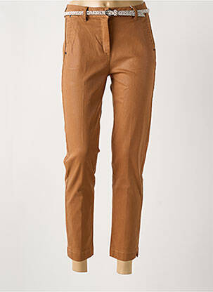 Pantalon chino țesătură poplin maro C'EST BEAU LA VIE femeie