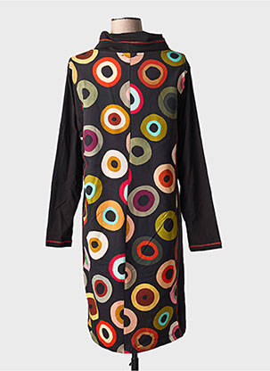 Rochie midi mâneci lungi mâneci lungi negru DOLCEZZA femeie