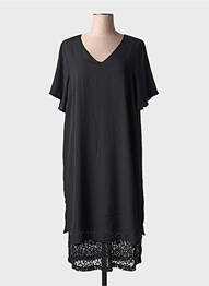 Rochie midi croială fluidă mâneci scurte negru CISO femme