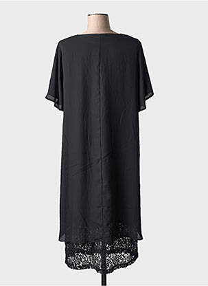 Rochie midi croială fluidă mâneci scurte negru CISO femeie