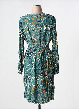 Rochie midi imprimeu floral mâneci lungi verde DIANE LAURY femeie