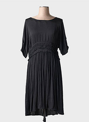 Rochie midi croială fluidă mâneci scurte negru MD'M femeie