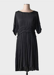 Rochie midi croială fluidă mâneci scurte negru MD'M femme