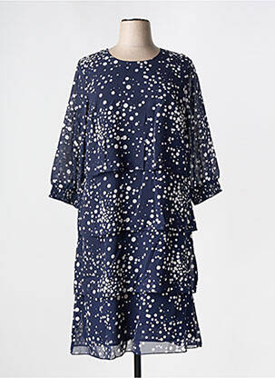 Rochie midi croială fluidă mâneci 3/4 albastru SIGNATURE femeie