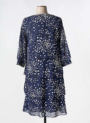 Rochie midi croială fluidă mâneci 3/4 albastru SIGNATURE femeie