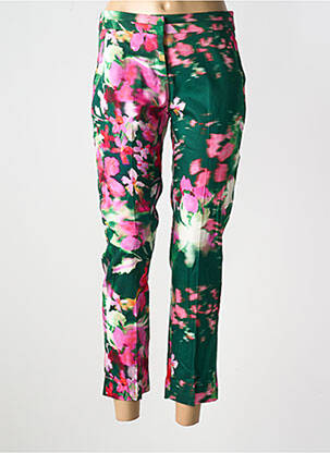 Pantalon 7/8 talie cu cleme talie joasă verde MORGAN femeie