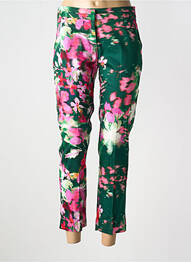 Pantalon 7/8 talie cu cleme talie joasă verde MORGAN femme