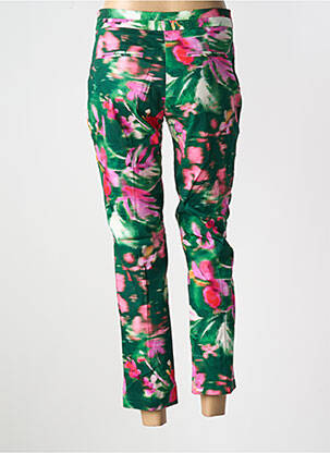 Pantalon 7/8 talie cu cleme talie joasă verde MORGAN femeie