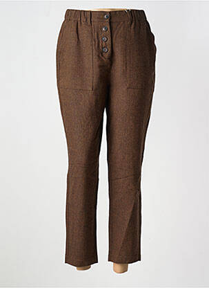 Pantalon 7/8 talie înaltă talie înaltă maro C'EST BEAU LA VIE femeie