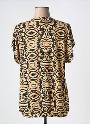 Tricou imprimeu fantezie mâneci scurte maro SIGNATURE femeie