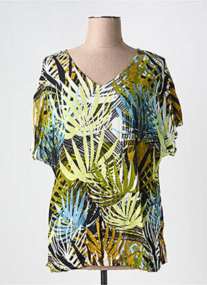 Tricou guler în v mâneci scurte verde CISO femeie