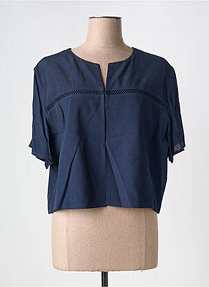 Bolero efect material satinat albastru DIANE LAURY femeie