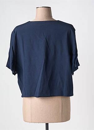 Bolero efect material satinat albastru DIANE LAURY femeie
