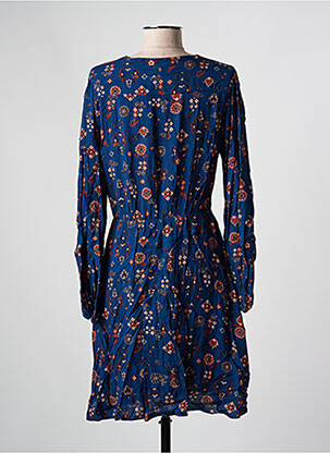 Rochie midi imprimeu floral mâneci lungi albastru C'EST BEAU LA VIE femeie