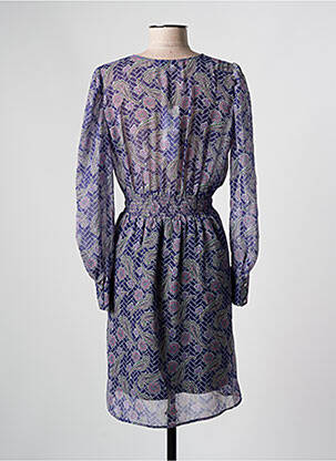 Rochie midi țesătură crep mâneci lungi violet MORGAN femeie