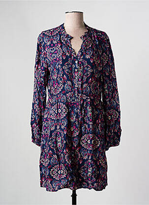Rochie scurtă mâneci lungi mâneci lungi albastru C'EST BEAU LA VIE femeie