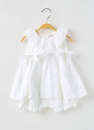 Salopetă pentru bebeluși alb PATACHOU fată