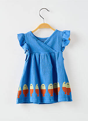 Rochie midi mâneci scurte mâneci scurte albastru BOBO CHOSES fată