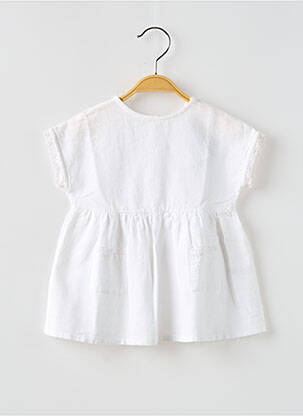 Rochie scurtă mâneci scurte mâneci scurte alb BUHO fată