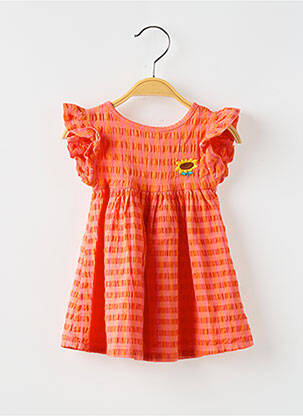 Rochie midi mâneci scurte mâneci scurte portocaliu BOBO CHOSES fată