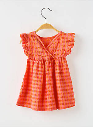 Rochie midi mâneci scurte mâneci scurte portocaliu BOBO CHOSES fată